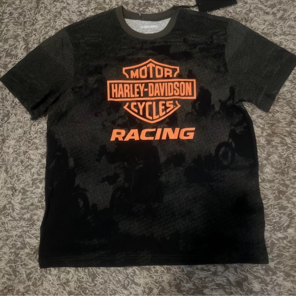 Harley-Davidson men Racing Tee - Black and Orange